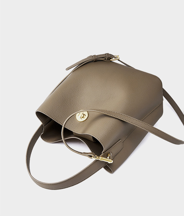 DEEPKEE original nubuck handmade full-grain genuine leather cowhide bag 新款水桶包真皮女包大容量單肩斜挎手提包 2503 號