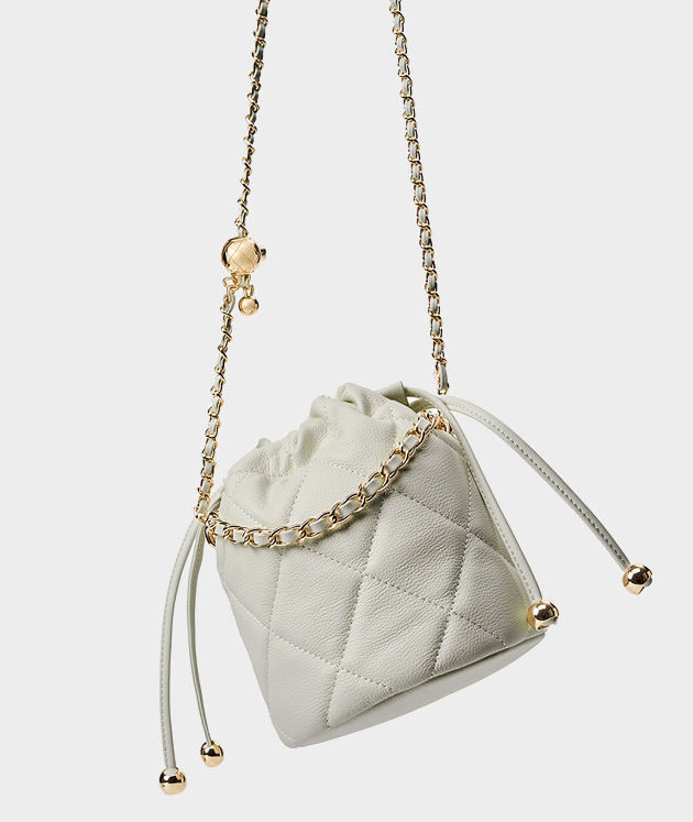 DEEPKEE original nubuck handmade full-grain genuine leather cowhide bag 真皮手提小鏈條女包 斜挎水桶包 2505 號