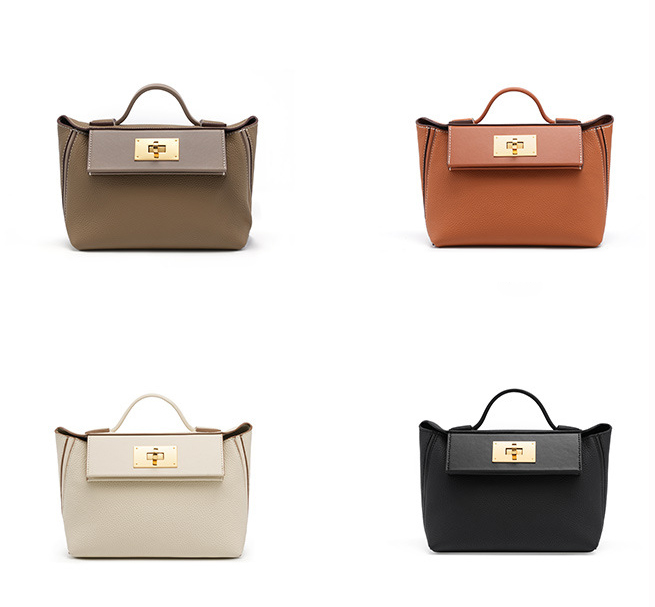 DEEPKEE original nubuck handmade full-grain genuine leather cowhide bag 頭層牛皮餃子包手提單肩斜挎背包 2519 號