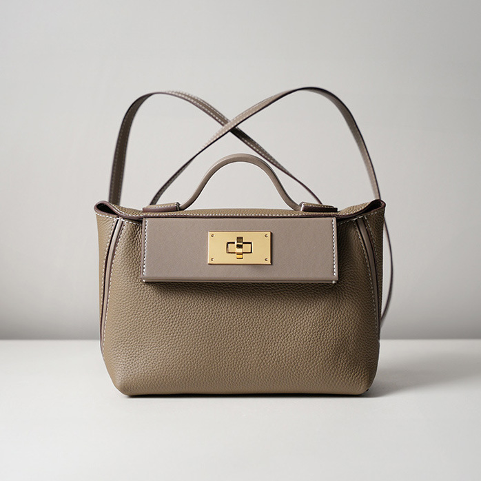 DEEPKEE original nubuck handmade full-grain genuine leather cowhide bag 頭層牛皮餃子包手提單肩斜挎背包 2519 號