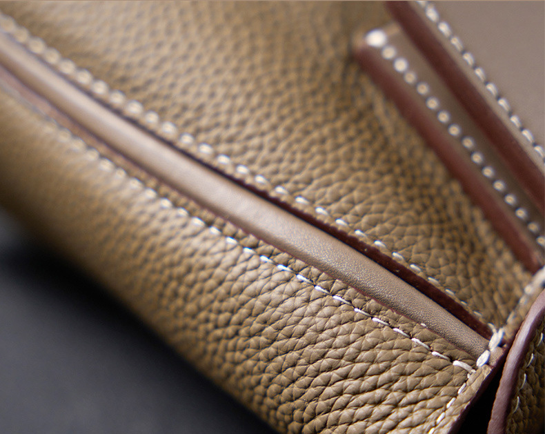 DEEPKEE original nubuck handmade full-grain genuine leather cowhide bag 頭層牛皮餃子包手提單肩斜挎背包 2519 號