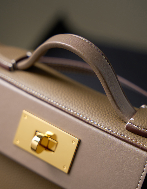 DEEPKEE original nubuck handmade full-grain genuine leather cowhide bag 頭層牛皮餃子包手提單肩斜挎背包 2519 號