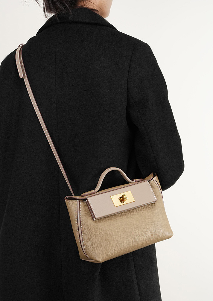 DEEPKEE original nubuck handmade full-grain genuine leather cowhide bag 頭層牛皮餃子包手提單肩斜挎背包 2519 號