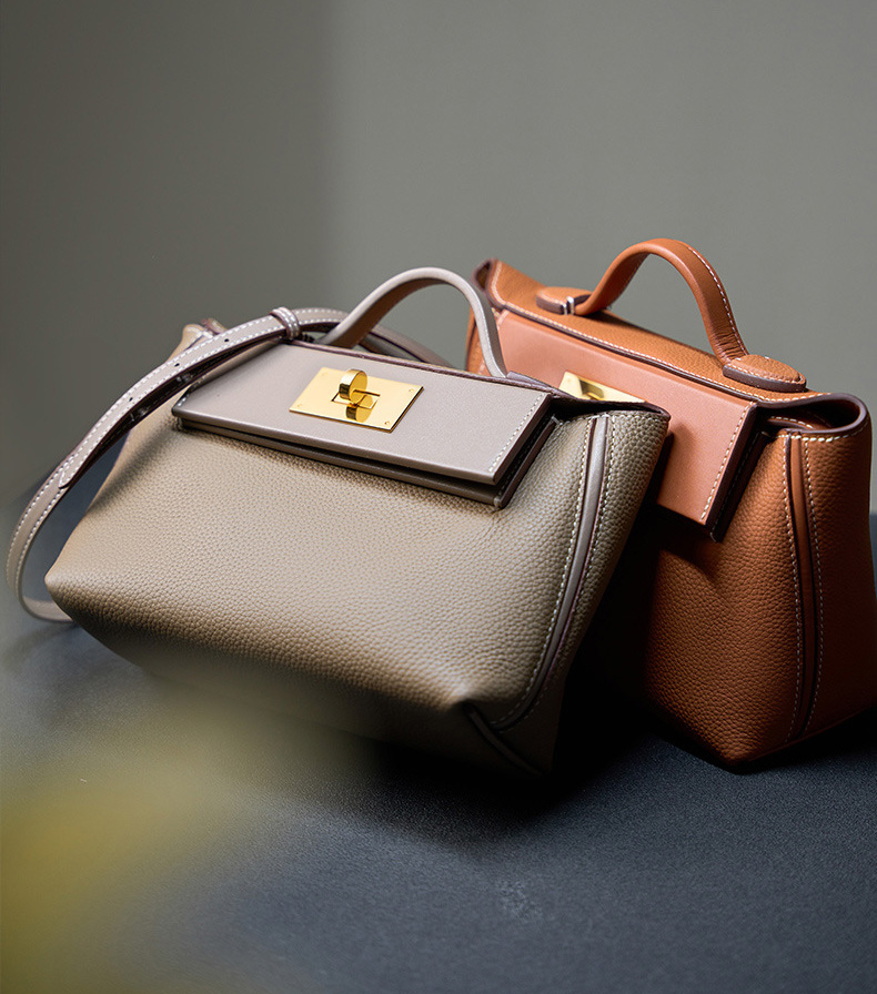 DEEPKEE original nubuck handmade full-grain genuine leather cowhide bag 頭層牛皮餃子包手提單肩斜挎背包 2519 號