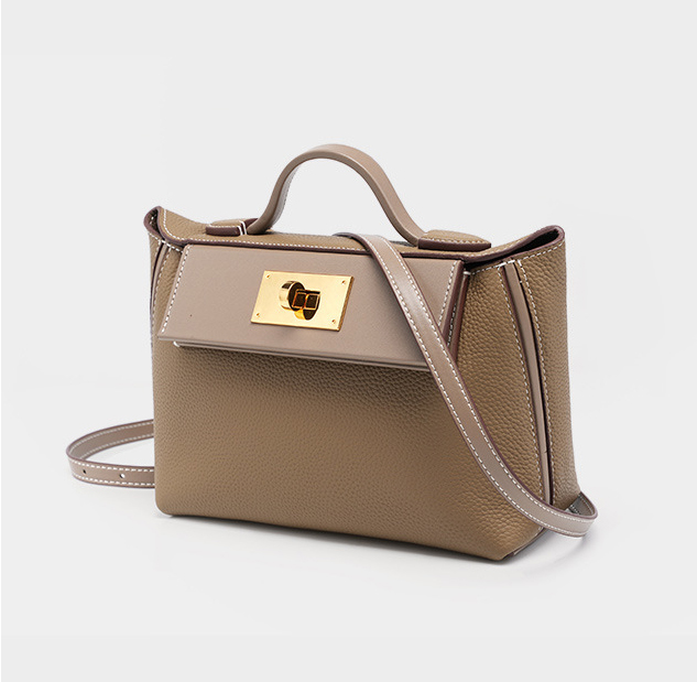 DEEPKEE original nubuck handmade full-grain genuine leather cowhide bag 頭層牛皮餃子包手提單肩斜挎背包 2519 號