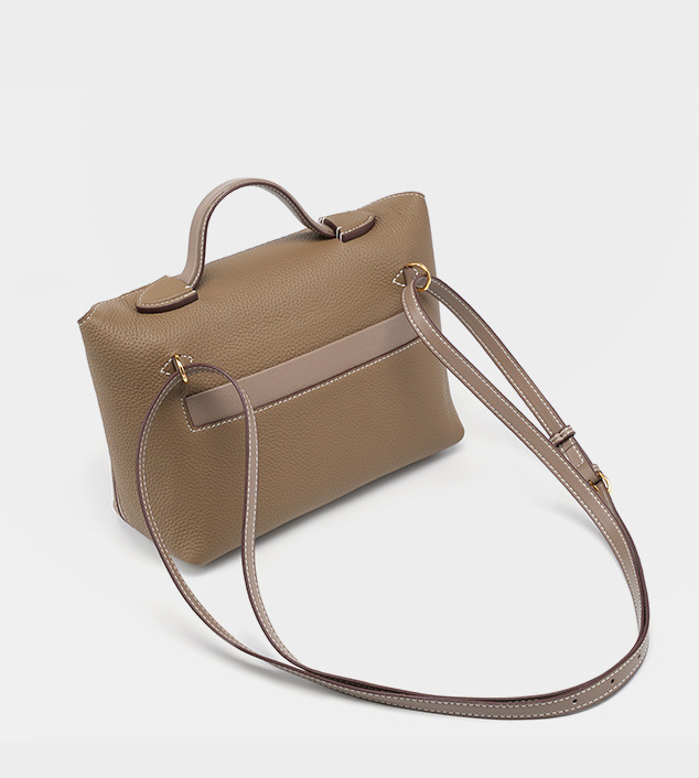 DEEPKEE original nubuck handmade full-grain genuine leather cowhide bag 頭層牛皮餃子包手提單肩斜挎背包 2519 號