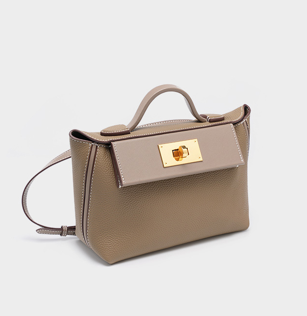 DEEPKEE original nubuck handmade full-grain genuine leather cowhide bag 頭層牛皮餃子包手提單肩斜挎背包 2519 號