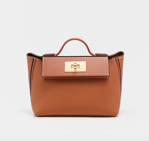 DEEPKEE original nubuck handmade full-grain genuine leather cowhide bag 頭層牛皮餃子包手提單肩斜挎背包 2519 號