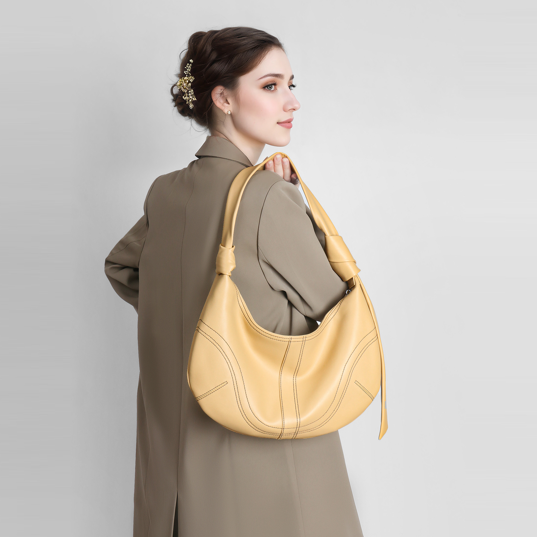 DEEPKEE BAGS 皮革脇のの下包 2540號