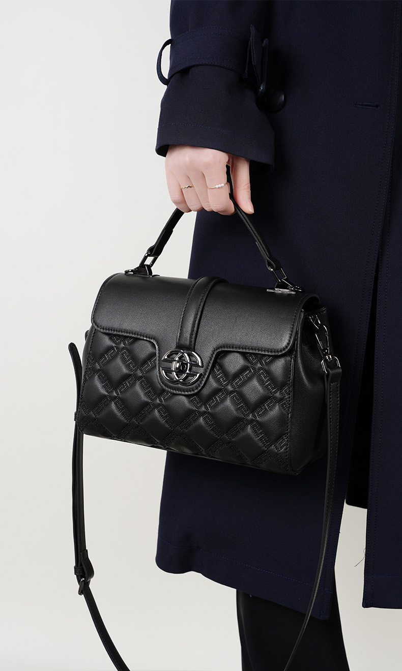 DEEPKEE original nubuck handmade full-grain genuine leather cowhide bag 真皮菱格真皮鏈條小包 2578 號