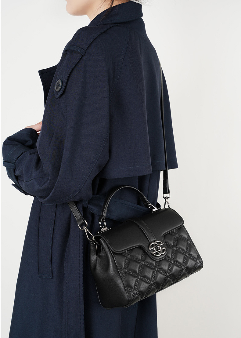 DEEPKEE original nubuck handmade full-grain genuine leather cowhide bag 真皮菱格真皮鏈條小包 2578 號