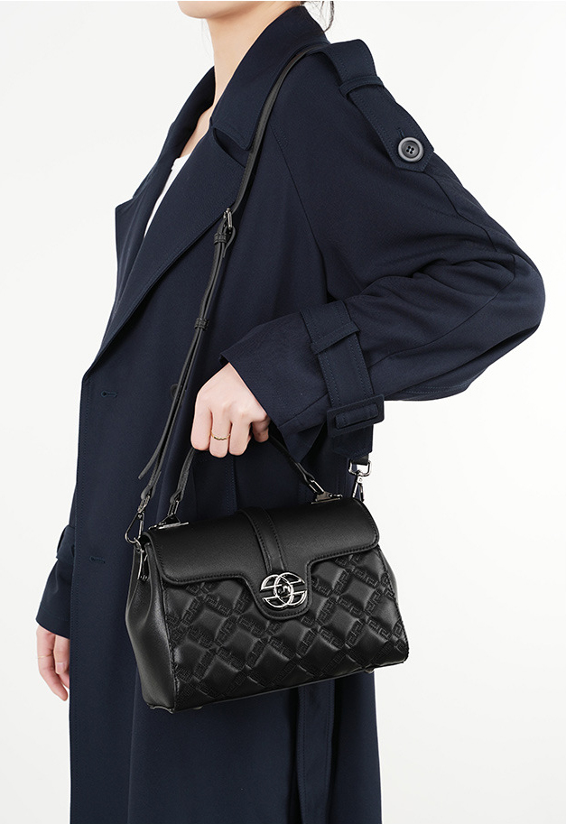 DEEPKEE original nubuck handmade full-grain genuine leather cowhide bag 真皮菱格真皮鏈條小包 2578 號