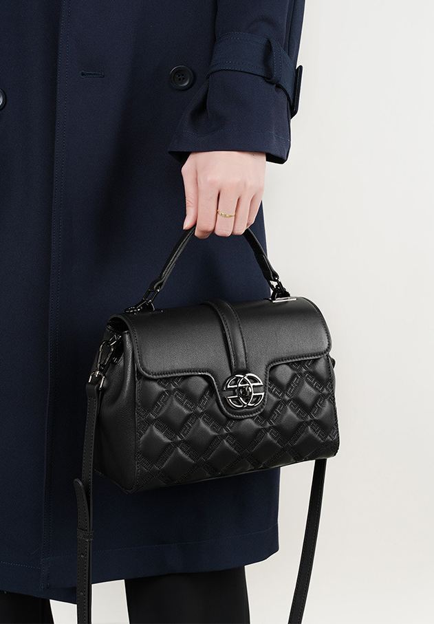 DEEPKEE original nubuck handmade full-grain genuine leather cowhide bag 真皮菱格真皮鏈條小包 2578 號