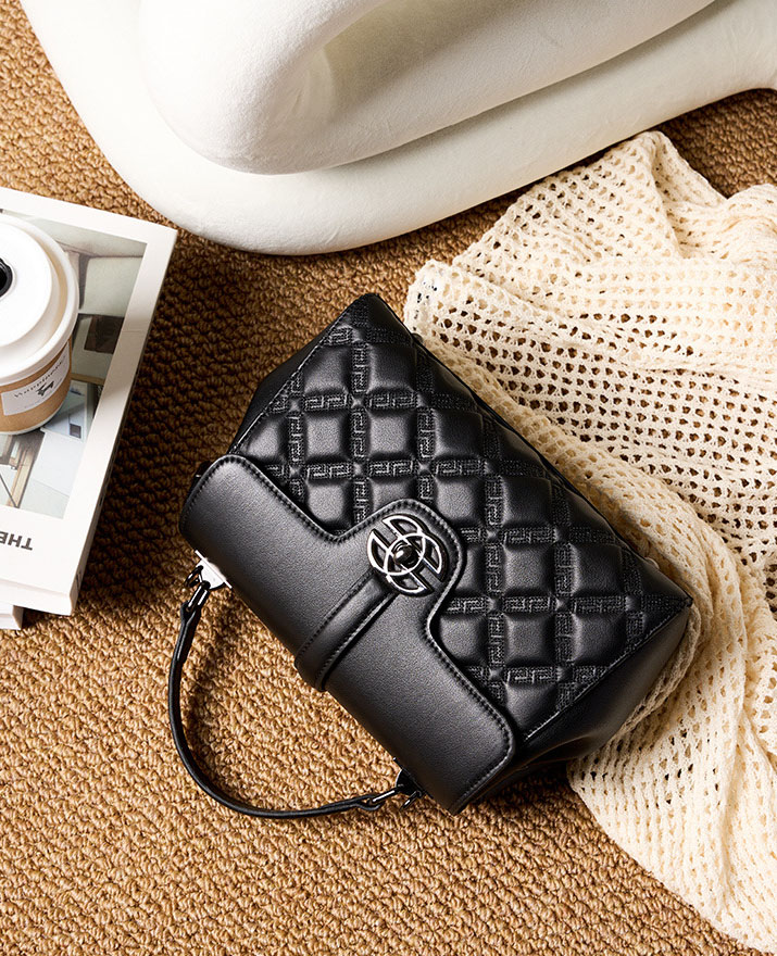 DEEPKEE original nubuck handmade full-grain genuine leather cowhide bag 真皮菱格真皮鏈條小包 2578 號