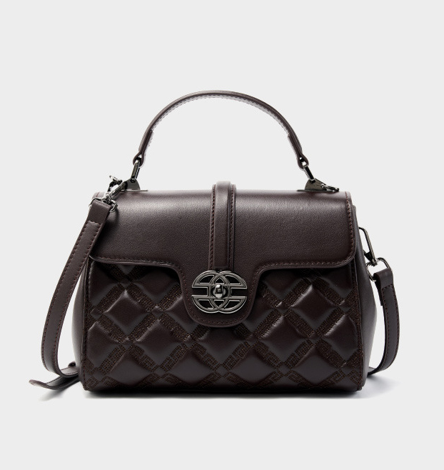 DEEPKEE original nubuck handmade full-grain genuine leather cowhide bag 真皮菱格真皮鏈條小包 2578 號