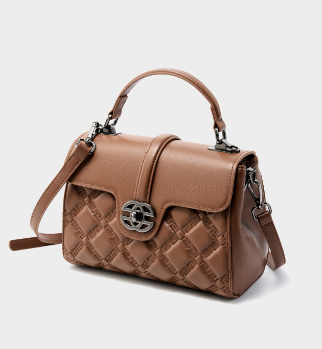 DEEPKEE original nubuck handmade full-grain genuine leather cowhide bag 真皮菱格真皮鏈條小包 2578 號