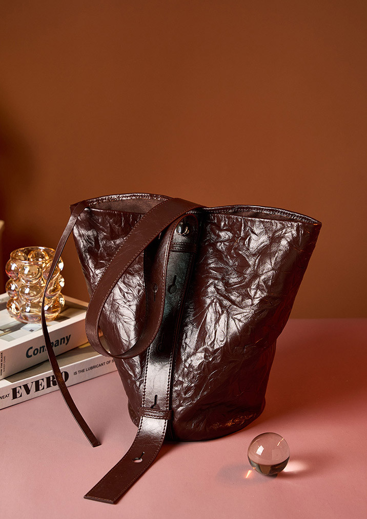 DEEPKEE original nubuck handmade full-grain genuine leather cowhide bag 真皮女包手抓紋單肩包 2580 號