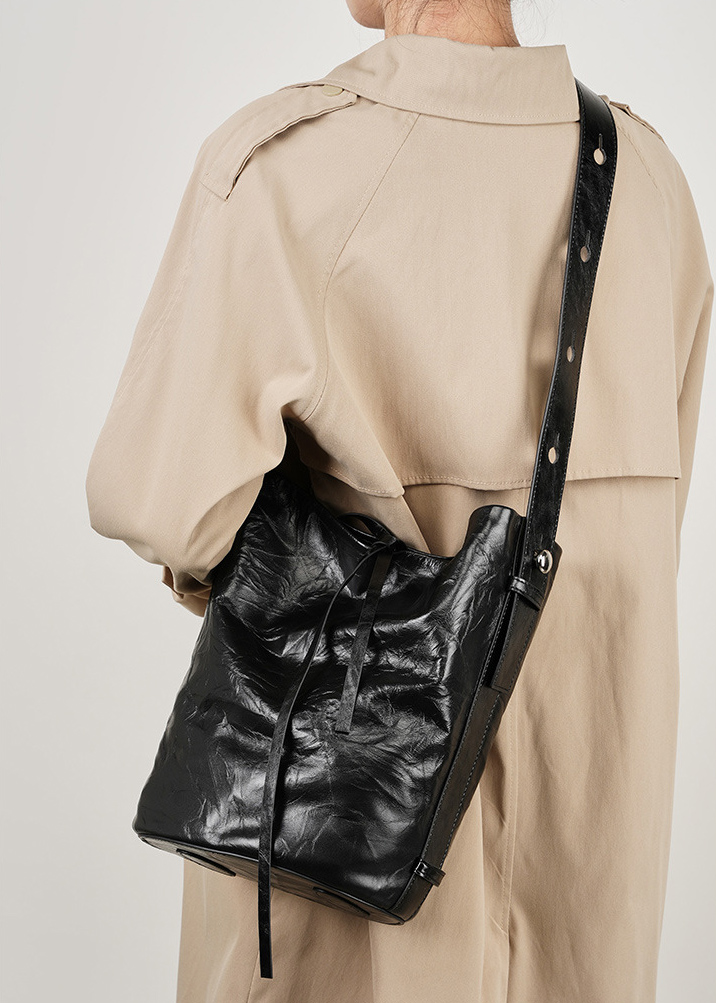 DEEPKEE original nubuck handmade full-grain genuine leather cowhide bag 真皮女包手抓紋單肩包 2580 號