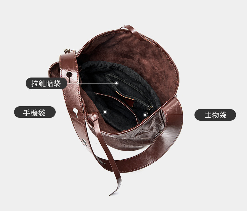 DEEPKEE original nubuck handmade full-grain genuine leather cowhide bag 真皮女包手抓紋單肩包 2580 號