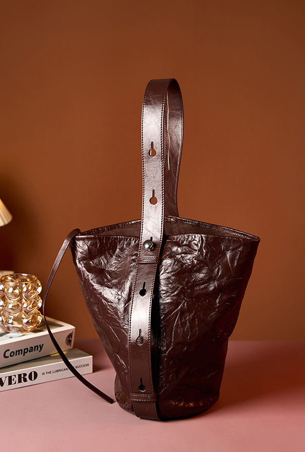 DEEPKEE original nubuck handmade full-grain genuine leather cowhide bag 真皮女包手抓紋單肩包 2580 號