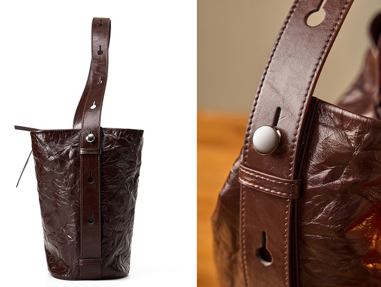 DEEPKEE original nubuck handmade full-grain genuine leather cowhide bag 真皮女包手抓紋單肩包 2580 號