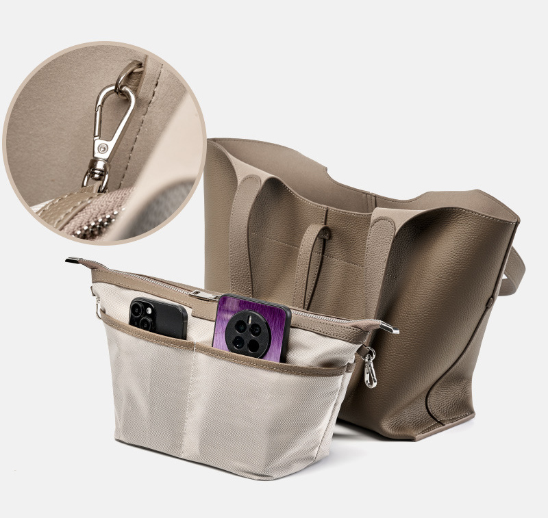 DEEPKEE original nubuck handmade full-grain genuine leather cowhide bag 頭層牛皮風鈴托特包手提單肩真皮女包 2661 號