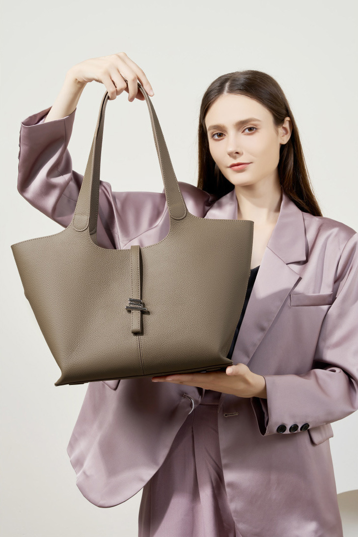 DEEPKEE original nubuck handmade full-grain genuine leather cowhide bag 頭層牛皮風鈴托特包手提單肩真皮女包 2661 號