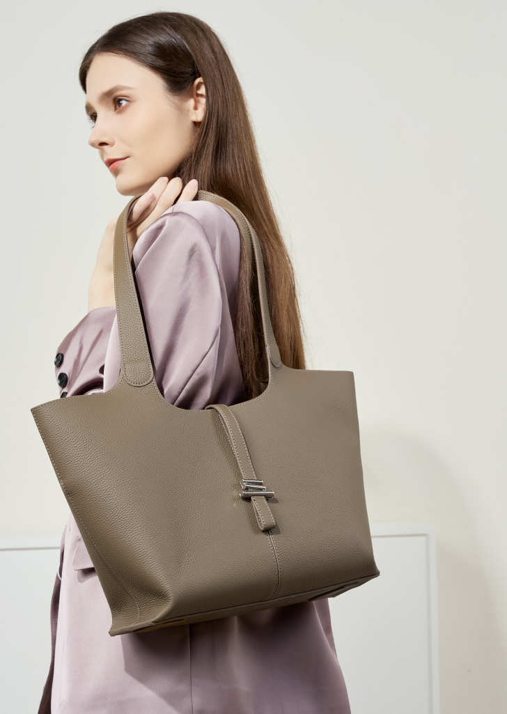 DEEPKEE original nubuck handmade full-grain genuine leather cowhide bag 頭層牛皮風鈴托特包手提單肩真皮女包 2661 號