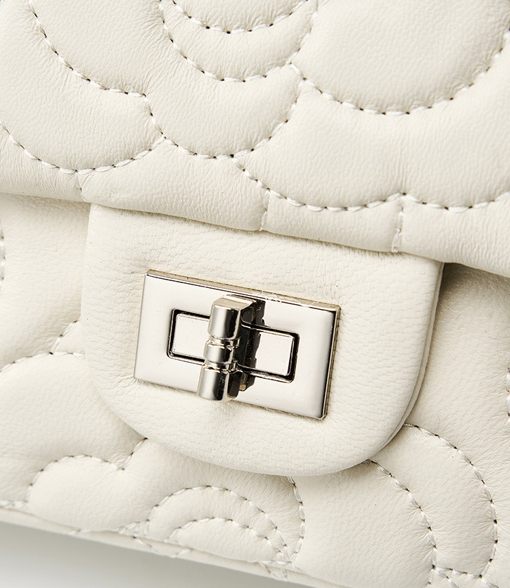 DEEPKEE original nubuck handmade full-grain genuine leather cowhide bag 山茶花头层真皮洋气菱格链条包单肩斜挎包 2780 号