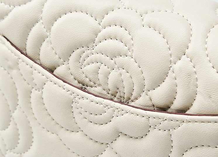 DEEPKEE original nubuck handmade full-grain genuine leather cowhide bag 山茶花头层真皮洋气菱格链条包单肩斜挎包 2780 号