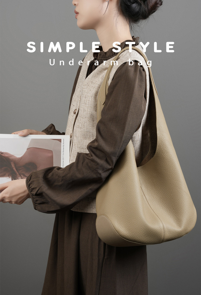 DEEPKEE original nubuck handmade full-grain genuine leather cowhide bag 頭層皮托特包高級感腋下单肩真皮包 2801 號