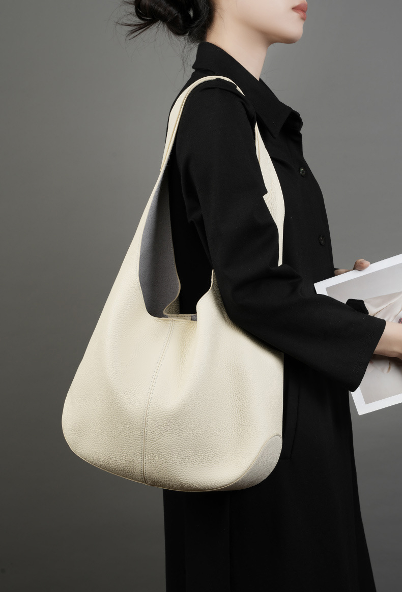 DEEPKEE original nubuck handmade full-grain genuine leather cowhide bag 頭層皮托特包高級感腋下单肩真皮包 2801 號