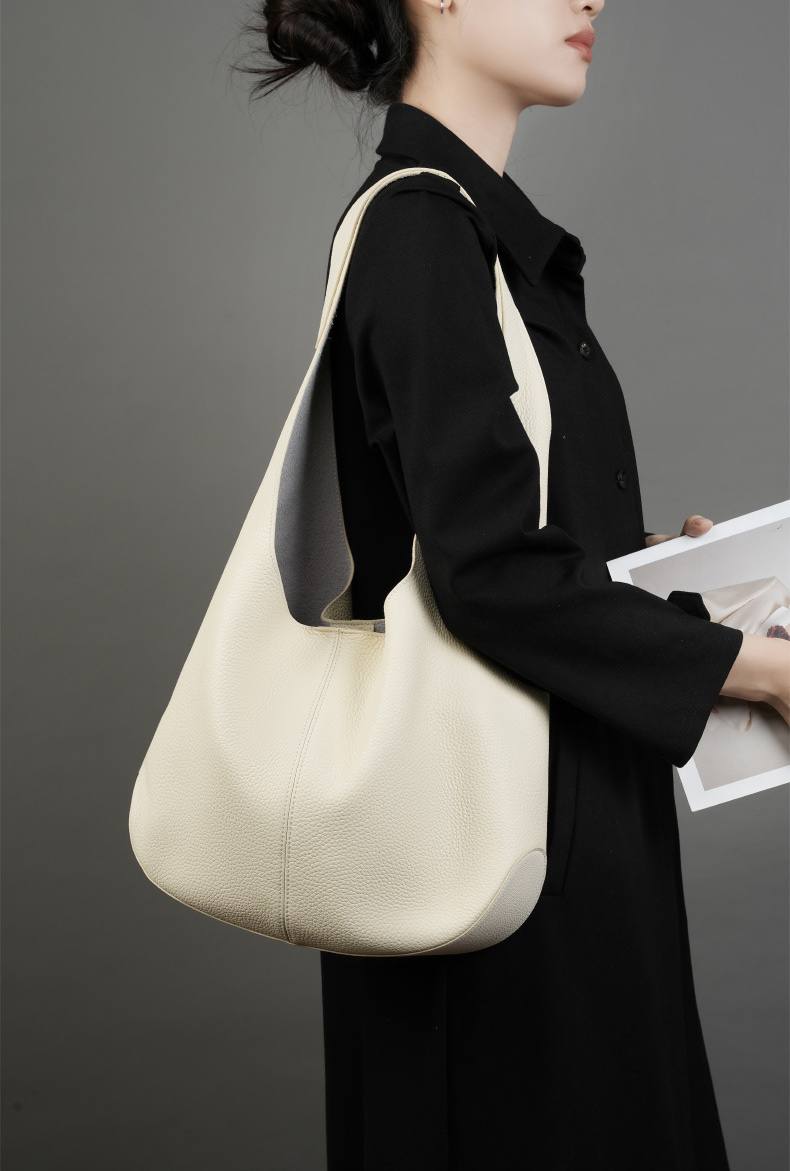 DEEPKEE original nubuck handmade full-grain genuine leather cowhide bag 頭層皮托特包高級感腋下单肩真皮包 2801 號