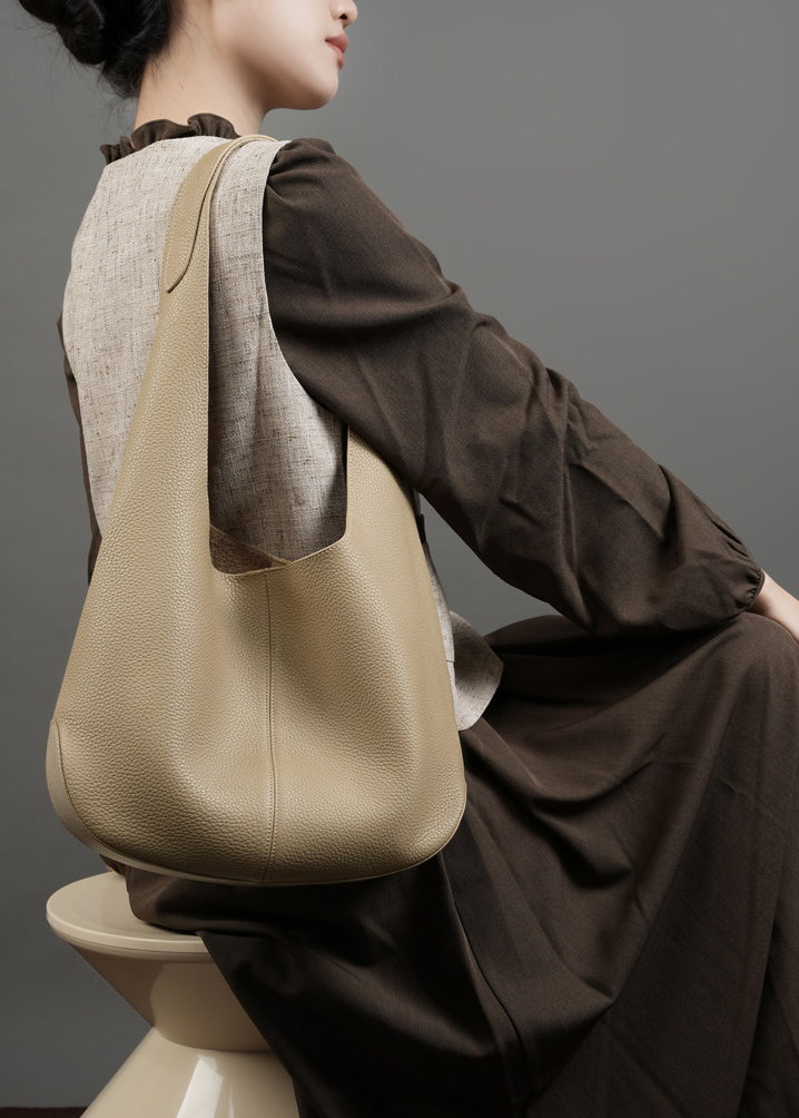 DEEPKEE original nubuck handmade full-grain genuine leather cowhide bag 頭層皮托特包高級感腋下单肩真皮包 2801 號