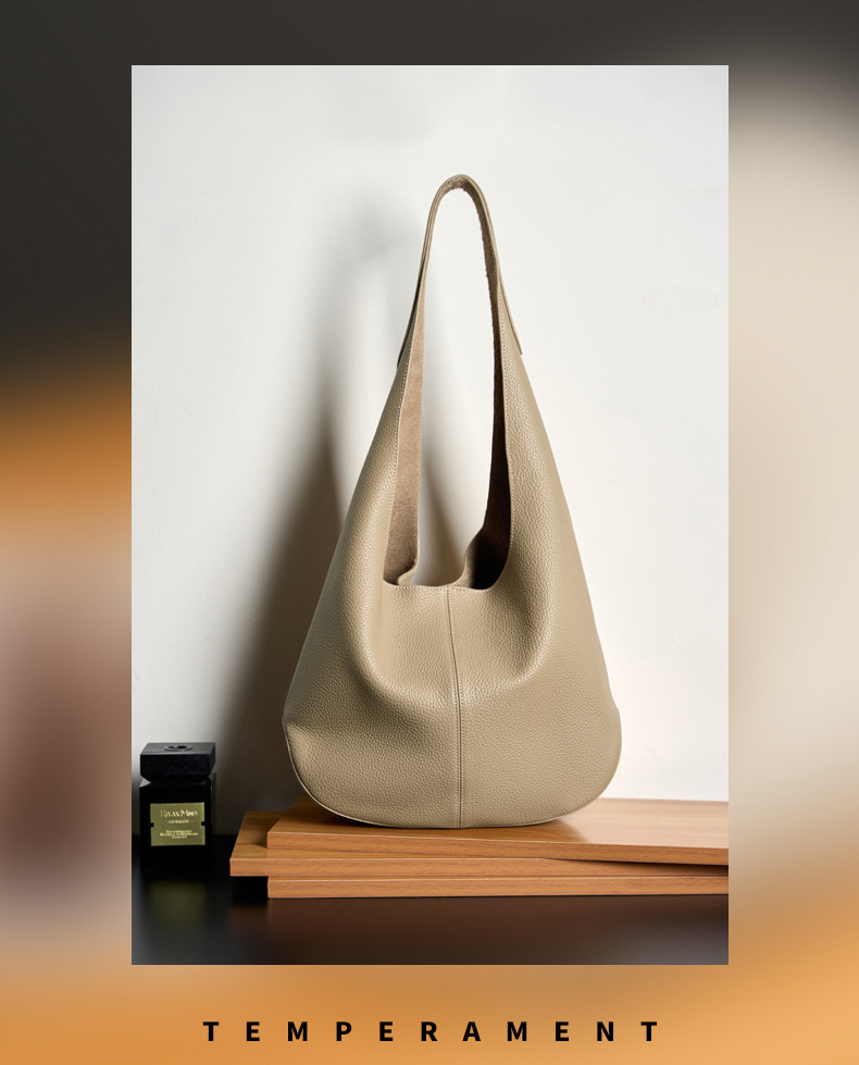 DEEPKEE original nubuck handmade full-grain genuine leather cowhide bag 頭層皮托特包高級感腋下单肩真皮包 2801 號