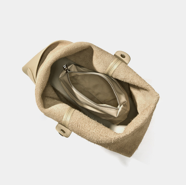 DEEPKEE original nubuck handmade full-grain genuine leather cowhide bag 頭層皮托特包高級感腋下单肩真皮包 2801 號