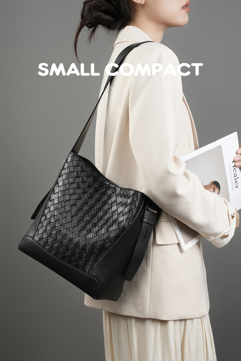 DEEPKEE original nubuck handmade full-grain genuine leather cowhide bag 牛皮手工編織大容量時尚單肩斜挎女包 2807 號