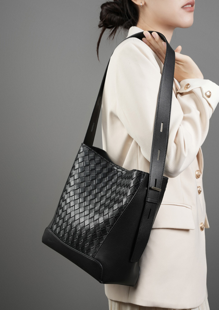 DEEPKEE original nubuck handmade full-grain genuine leather cowhide bag 牛皮手工編織大容量時尚單肩斜挎女包 2807 號