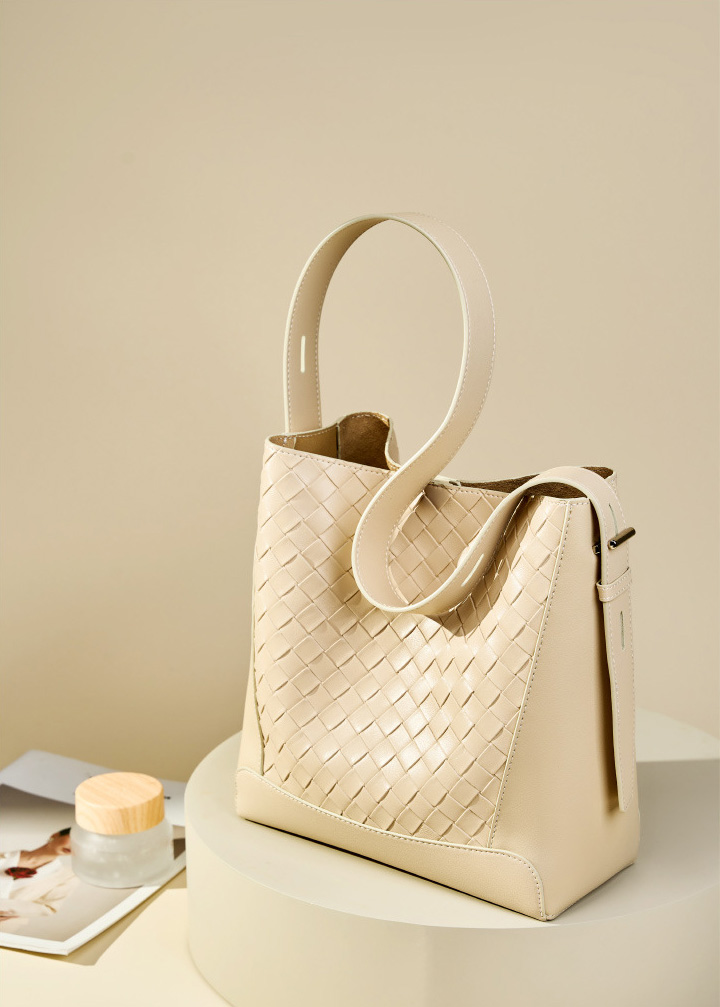 DEEPKEE original nubuck handmade full-grain genuine leather cowhide bag 牛皮手工編織大容量時尚單肩斜挎女包 2807 號