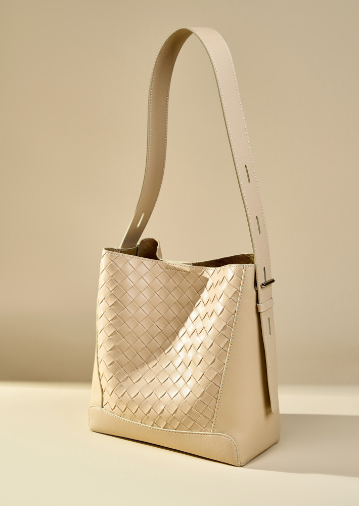 DEEPKEE original nubuck handmade full-grain genuine leather cowhide bag 牛皮手工編織大容量時尚單肩斜挎女包 2807 號