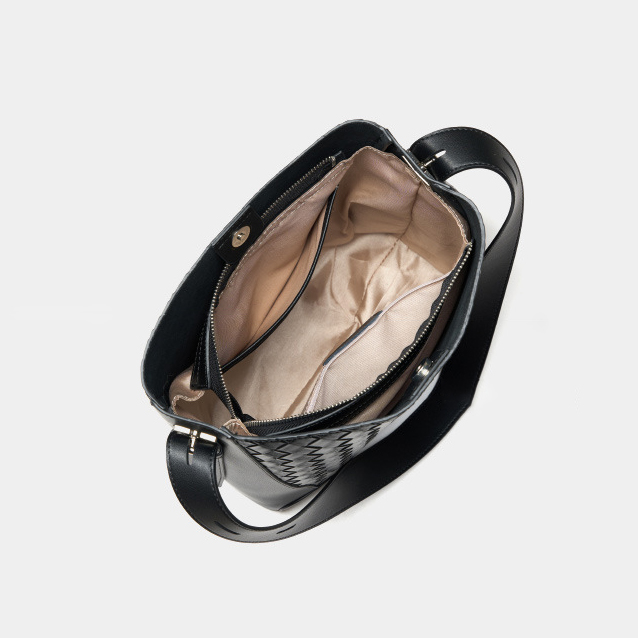 DEEPKEE original nubuck handmade full-grain genuine leather cowhide bag 牛皮手工編織大容量時尚單肩斜挎女包 2807 號