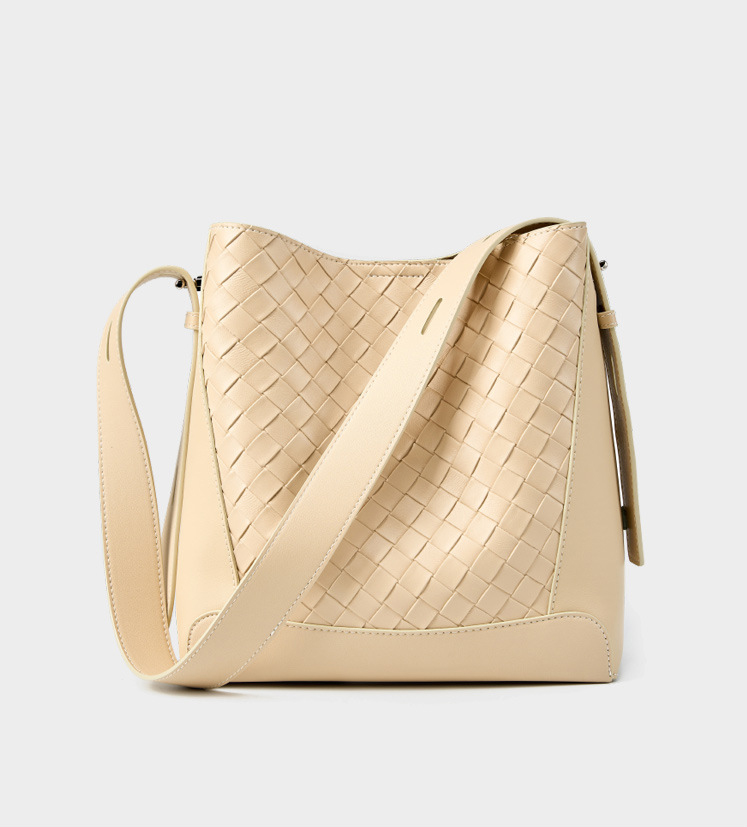 DEEPKEE original nubuck handmade full-grain genuine leather cowhide bag 牛皮手工編織大容量時尚單肩斜挎女包 2807 號