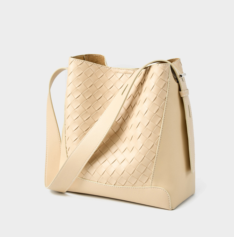 DEEPKEE original nubuck handmade full-grain genuine leather cowhide bag 牛皮手工編織大容量時尚單肩斜挎女包 2807 號