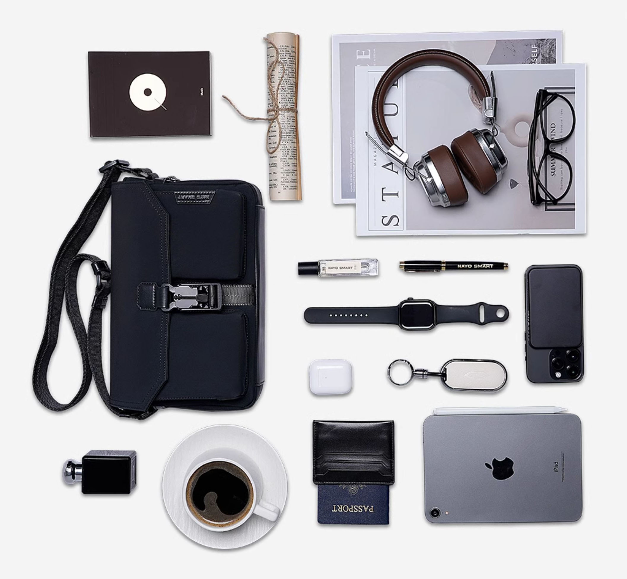 DEEPKEE 男款戶外休閒單肩包 男士通勤多功能郵差包 2810 號