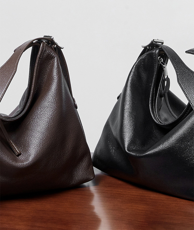 DEEPKEE original nubuck handmade full-grain genuine leather cowhide bag 真皮女包單肩腋下包復古時尚斜挎包 2827 號