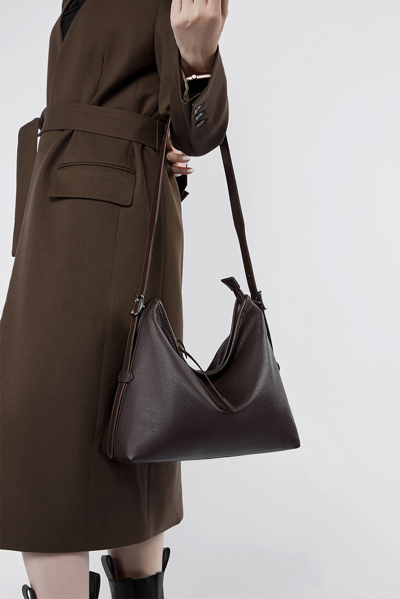 DEEPKEE original nubuck handmade full-grain genuine leather cowhide bag 真皮女包單肩腋下包復古時尚斜挎包 2827 號