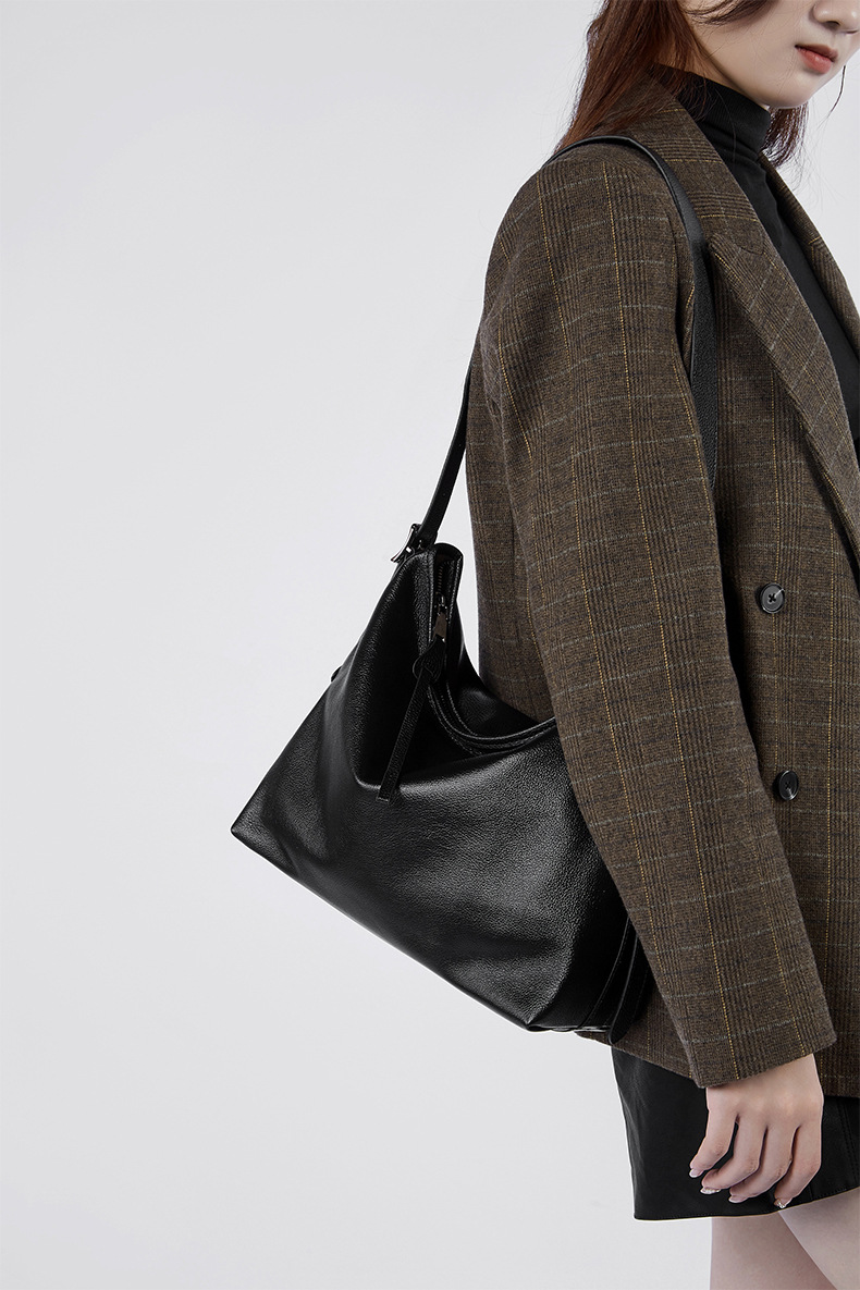 DEEPKEE original nubuck handmade full-grain genuine leather cowhide bag 真皮女包單肩腋下包復古時尚斜挎包 2827 號