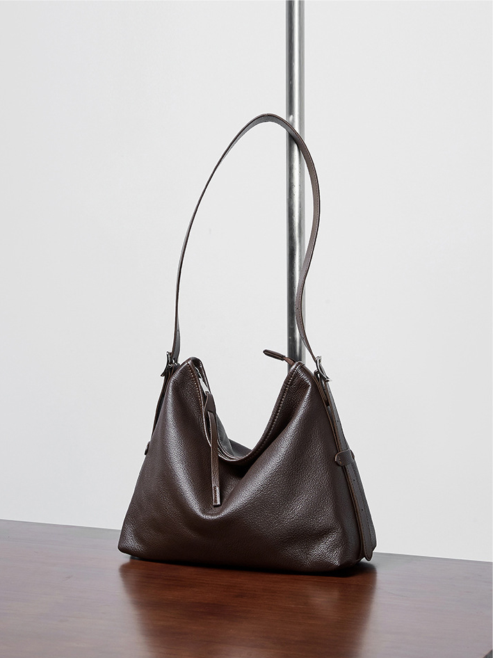 DEEPKEE original nubuck handmade full-grain genuine leather cowhide bag 真皮女包單肩腋下包復古時尚斜挎包 2827 號