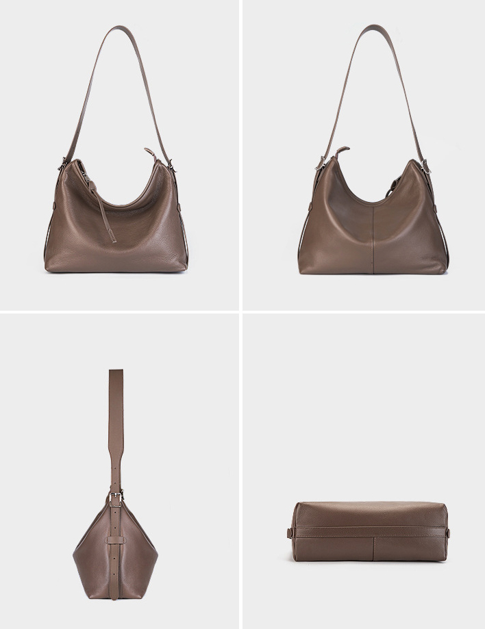 DEEPKEE original nubuck handmade full-grain genuine leather cowhide bag 真皮女包單肩腋下包復古時尚斜挎包 2827 號