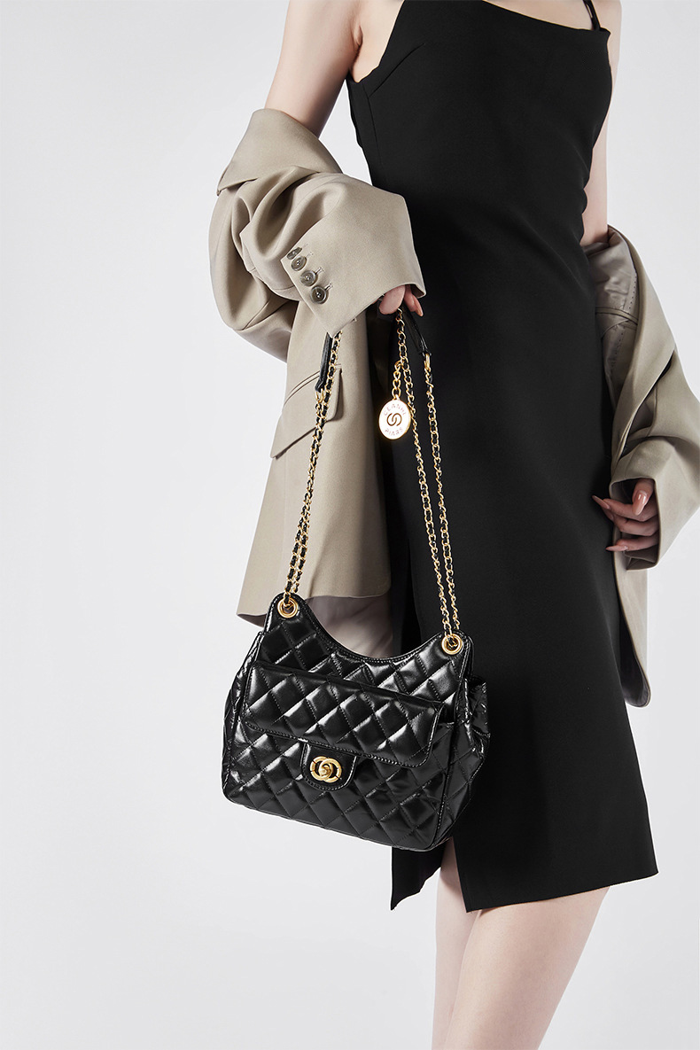 DEEPKEE original nubuck handmade full-grain genuine leather cowhide bag 頭層牛皮小香風時尚百搭單肩斜挎女包 2856 號